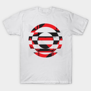 Geometric red modern abstract black T-Shirt